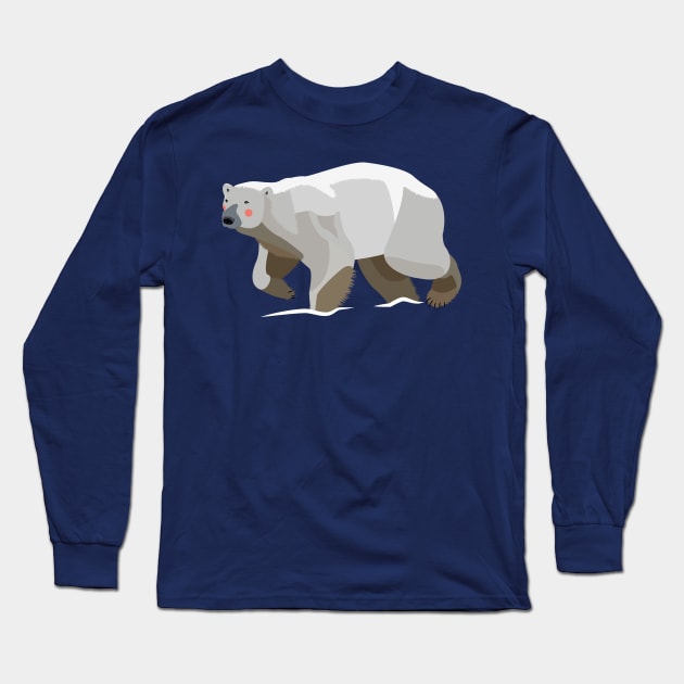 Blushing Polar Bear Long Sleeve T-Shirt by DKrumpp